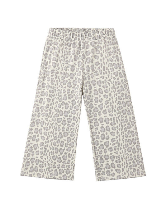 Wide Leg Sweatpant Blue Leopard