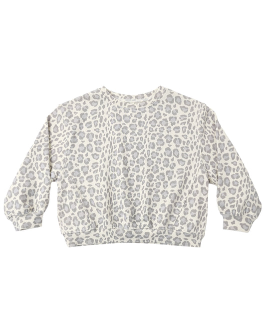Oversized Sweatshirt Blue Leopard