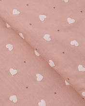 Load image into Gallery viewer, Bamboo Swaddle + Knotted Hat || Pink Hearts
