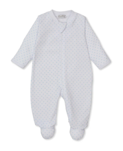 Load image into Gallery viewer, Mini Star Light Blue Footie with Zipper
