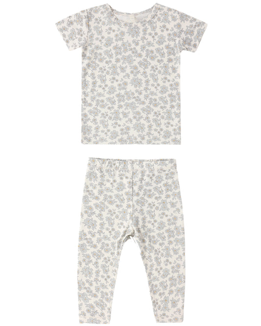 Bamboo Short Sleeve Pajama Set ||  Blue Floral