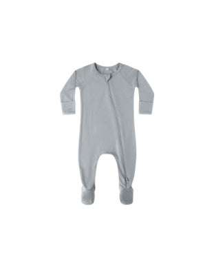 Bamboo Zip Footie Steel Blue