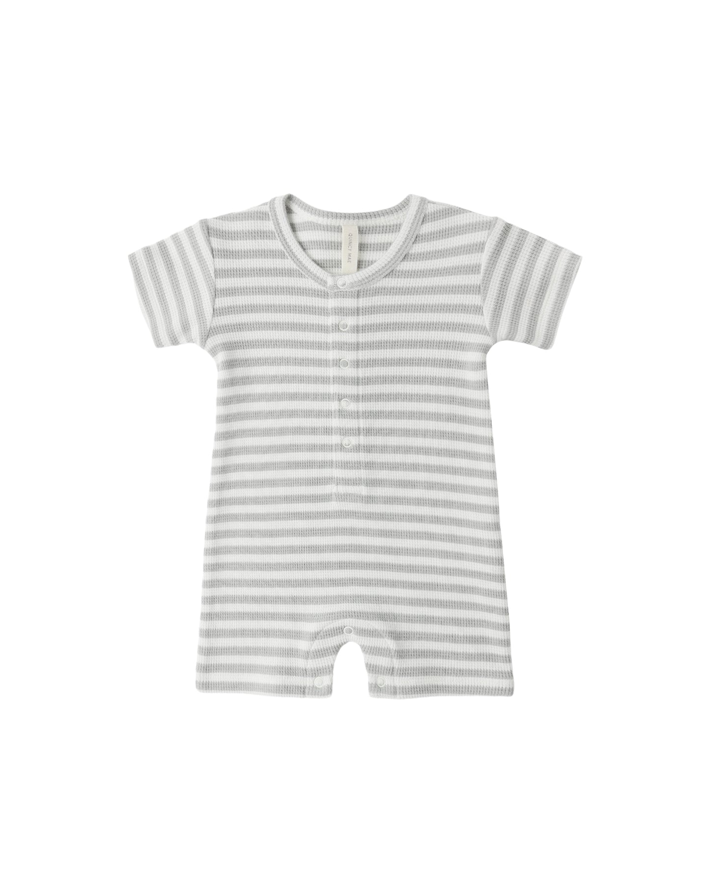 Waffle Snap Romper Sage Stripe