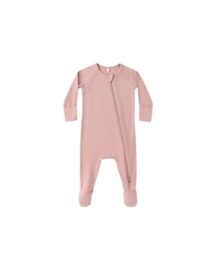 Bamboo Zip Footie Rose