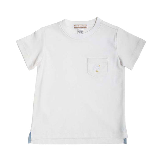 Carter Crewneck Pocket Worth Ave White