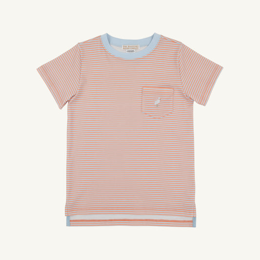 Carter Crewneck Seashore Sherbert and Buckhead Blue Stripe
