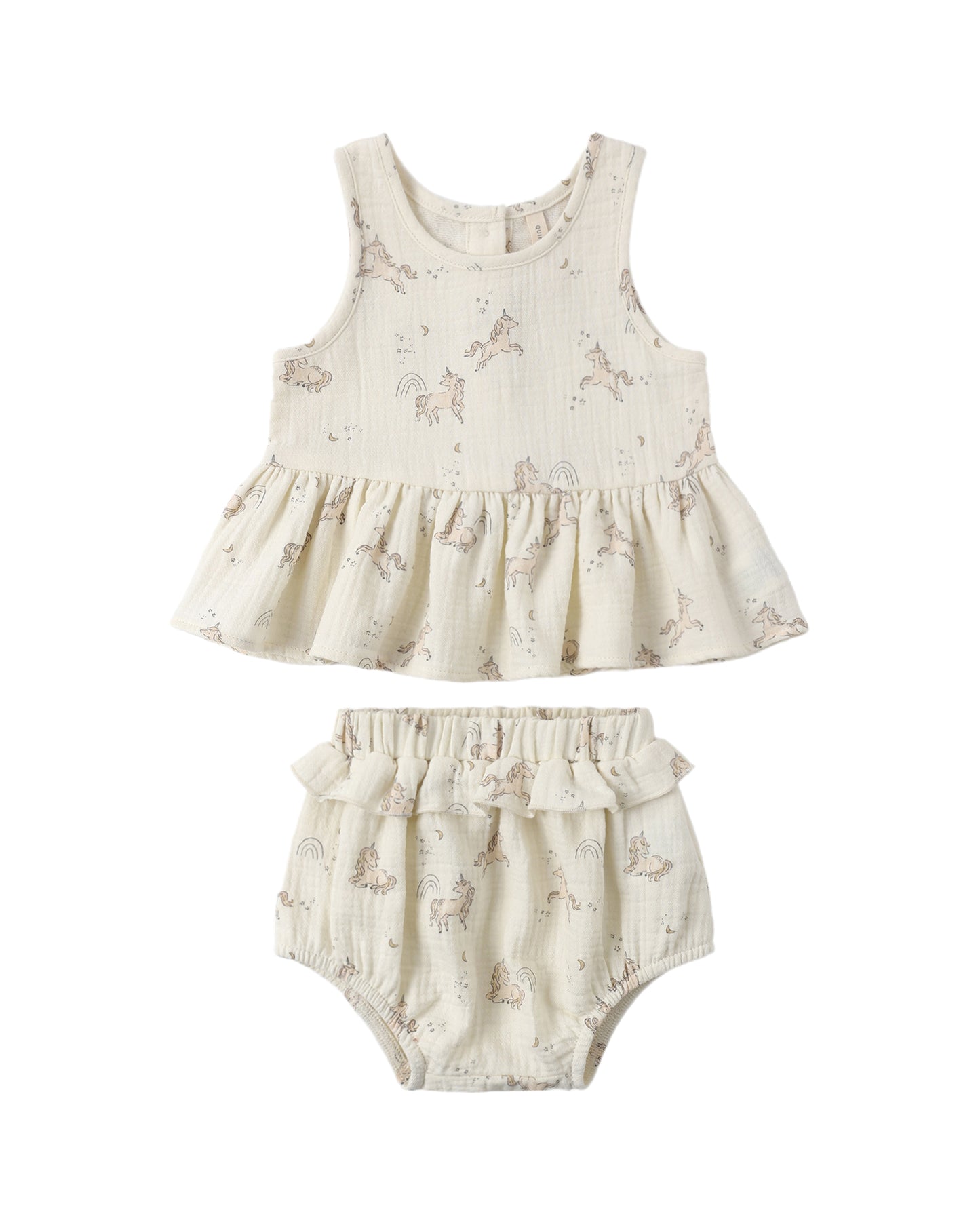 Sleeveless Peplum Set Unicorns