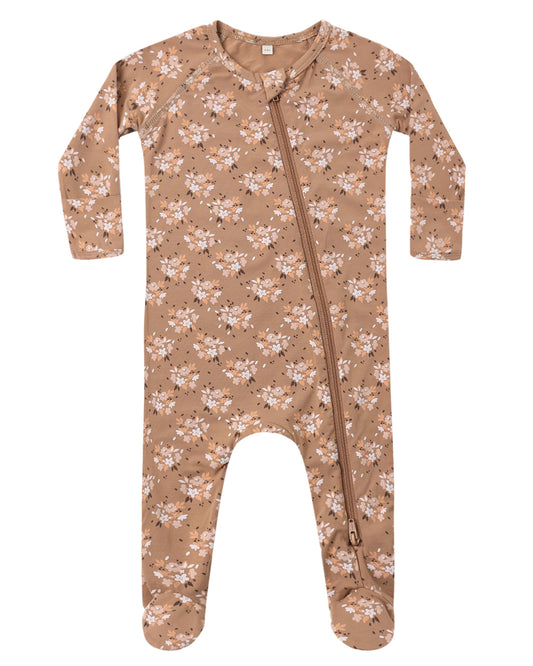 Bamboo Zip Footie | Fall Floral