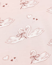 Load image into Gallery viewer, Bamboo Swaddle + Knotted Hat || Swans
