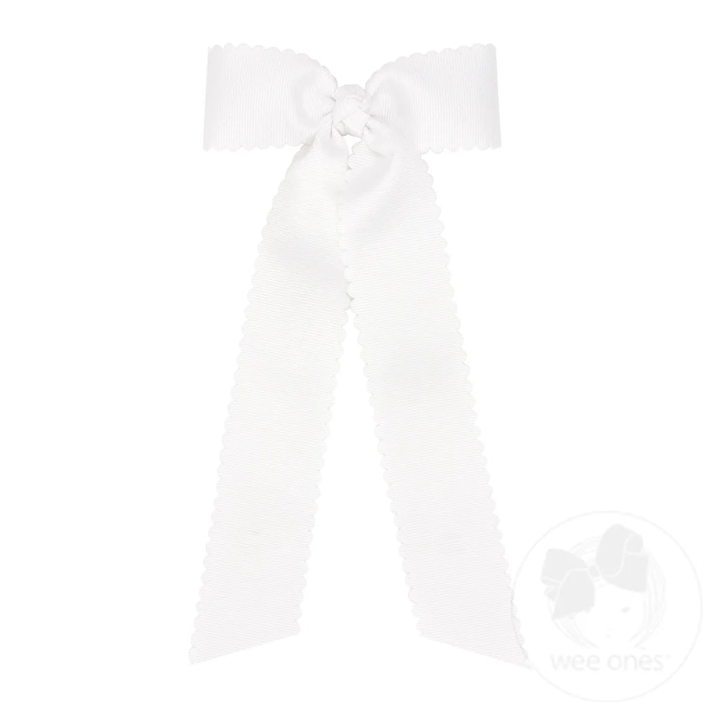 White Grosgrain Bowtie with Streamer Tails