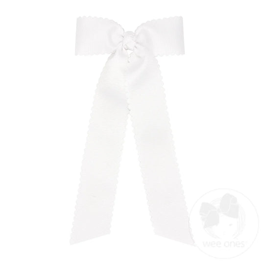 White Grosgrain Bowtie with Streamer Tails