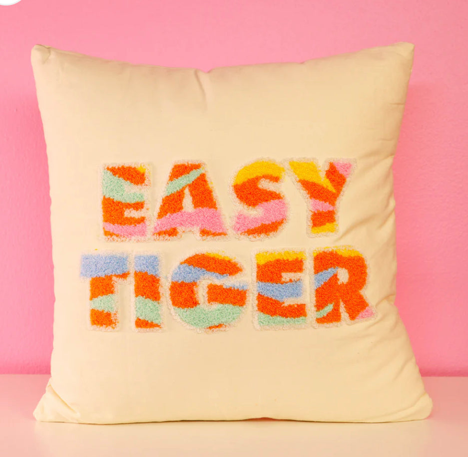 Square Hook Pillow Easy Tiger